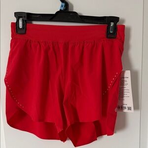 Lululemon Fast and Free Red Athletic Shorts